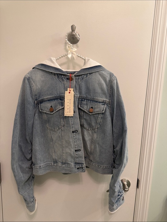 Alice + Olivia Jackets & Blazers - Alice & Olivia NWT Denim Hooded Jacket XL